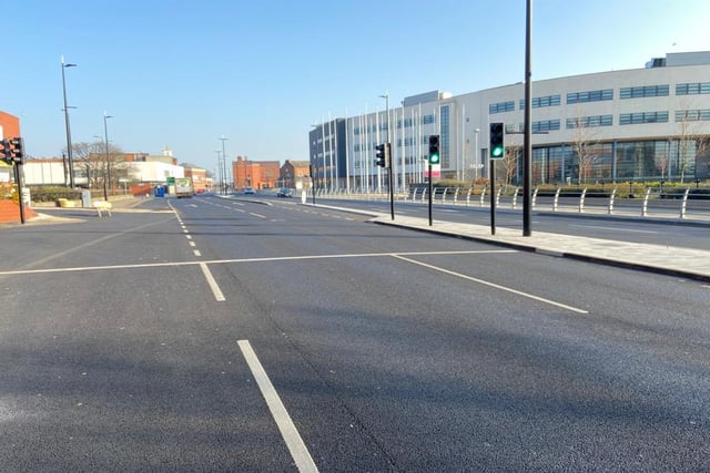 Stockton Street alongside Middleton Grange shopping centre and Hartlepool College of Further Education is normally non-stop with cars but on Thursday morning there was barely a vehicle to be seen.