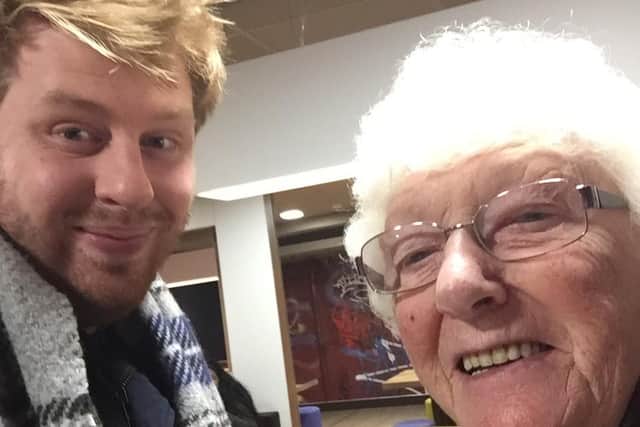Danny with his grandmother, who he's missing in lockdown