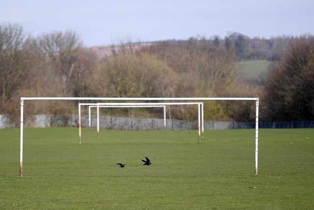 Local pitches up and down the country were left empty over the weekend after football was postponed following the death of Queen Elizabeth II (Laurence Griffiths/Getty Images)
