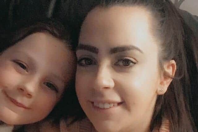 Amy Greaves with her Sheffield United-mad daughter Freya, seven, who was targeted with vile comments about playing football
