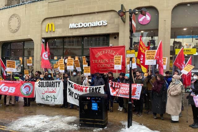 Drivers have been picketing Sheffield's three McDonald’s every evening.