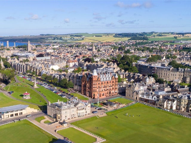 Aerial view of Hamilton Grand and St Andrews.