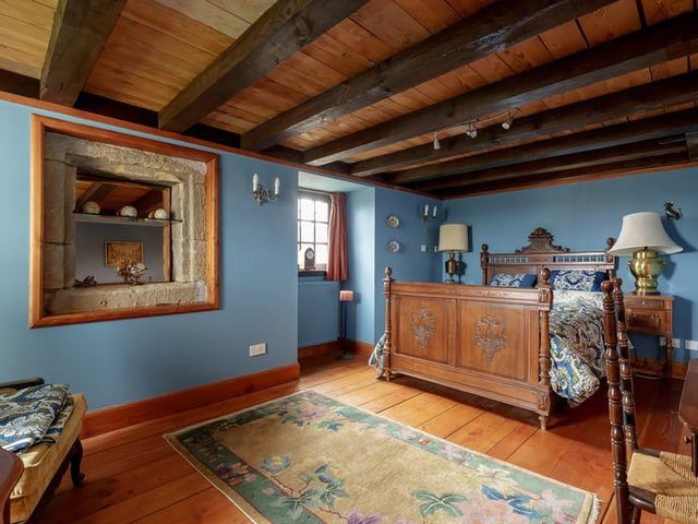 One of the six bedrooms in the castle.