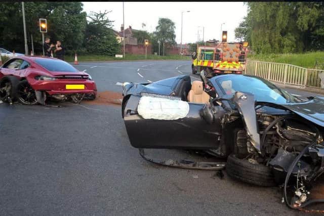 Two supercars collided in Sheffield
