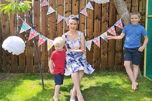 Kate Rae with sons Freddie and Miles.