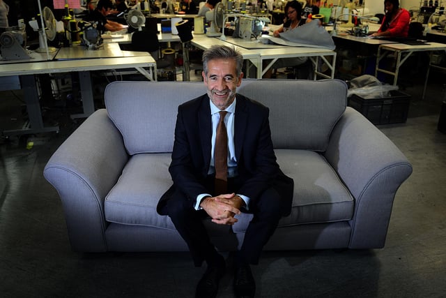 Ian Filby CEO of yorkshire based sofa manufacturer DFS at the company's factory at Adwick-le-Street, Doncaster pictured in 2014