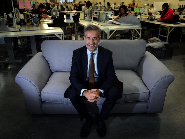 Ian Filby CEO of yorkshire based sofa manufacturer DFS at the company's factory at Adwick-le-Street, Doncaster pictured in 2014