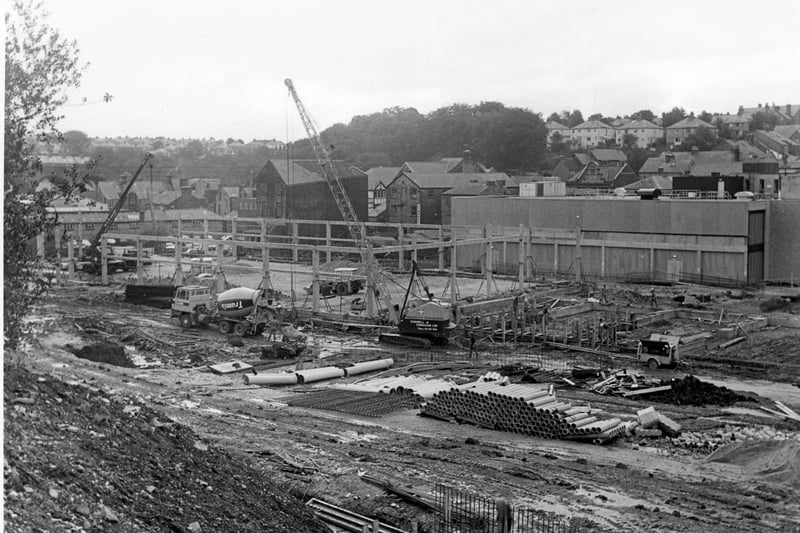 Buxton Advertiser archive, construction of the Spring Gardens shopping centre in the early 1980s