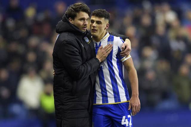 Belief: Sheffield Wednesday manager Danny Rohl, left, with Bailey Cadamarteri after the 1-1 draw with Leicester City. (Picture: Steve Ellis)