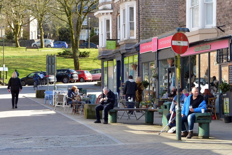 Shoppers in the town centre today