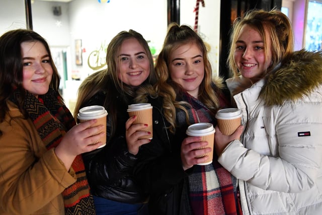 Sophie Goy, Natasha Osborne, Danielle McCarthy and Summer Lawson were enjoying a hot chocolate at the Hartlepool Christmas light switch on 3 years ago.