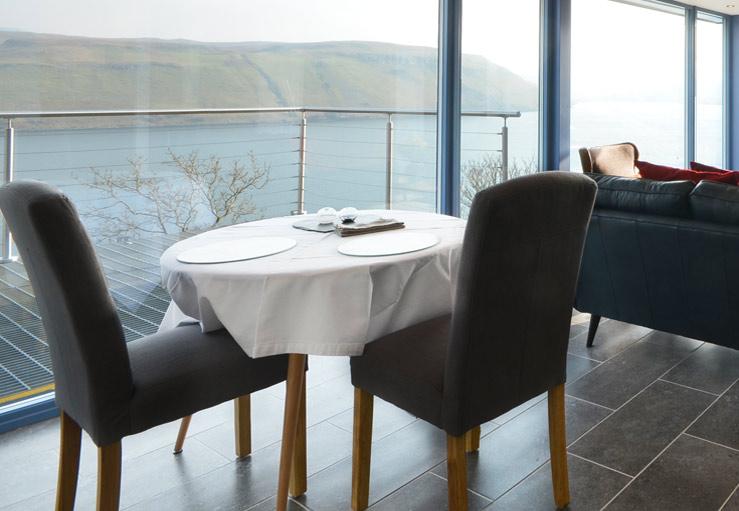 The dining area is perfect for romantic meals.