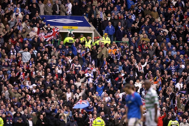 Rangers fans during Tennents Cup Third Round Match at Celtic Park on Sunday 9th January 2005.