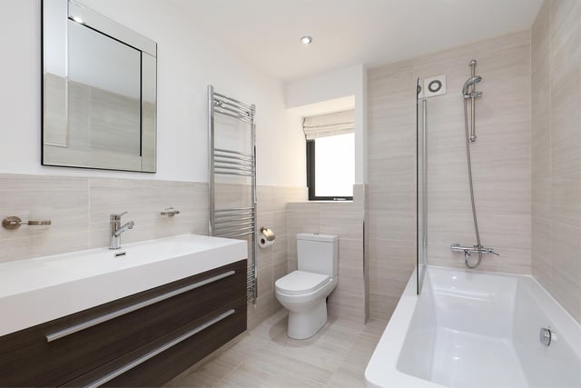 The main bathroom has a three piece suite - there is an additional shower room upstairs, next to the cinema.