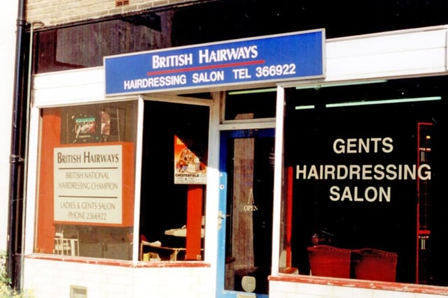 British Hairways hairdressing salon on Abbeydale Road, Sheffield, in 1996.