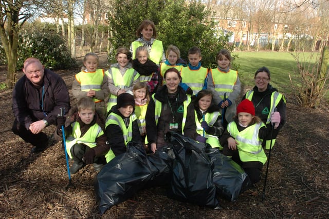 A litter pick in St. Margaret's Avenue 11 years ago. Is there someone you know in this photo?