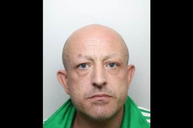 Terry Hutley, 45, formerly of Bradley Street, Sheffield, was jailed for 12 months after his DNA was traced from clothing he left at the scene of the crime.