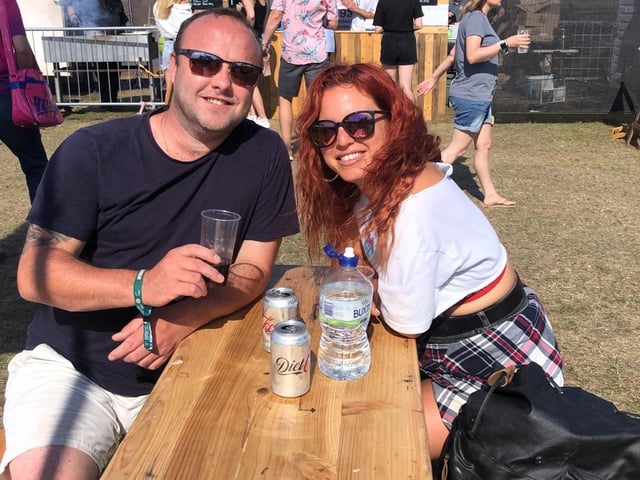 Matt and Tilly Marchant, recent newlyweds from Copnor have come for final day of Victorious Festival 