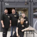 A Kelham barber shop has been named after the late Sheffield doorman Mick Forbes. L-R Samuel Howes (manager), Jason Wilson (owner), and staff Ash Walker and Max Whitehouse. Picture Scott Merrylees