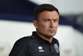 Paul Heckingbottom, the Sheffield United manager looks on  during the Carabao Cup clash against West Brom (David Rogers/Getty Images)