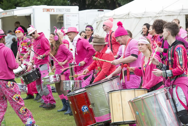 The Sheffield Samba Band at the festival in 2019.