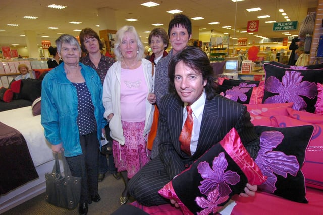 DuvetLA: Pictured at Atkinson department store, The Moor, Sheffield. Laurence Llewelyn Bowen visited at the launch of his bedware designs in 2009