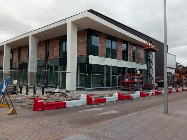 Workers on site at a part of the Waterdale site which will house restaurants as part of the Doncaster cinema complex