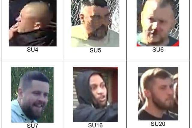 These are the six men South Yorkshire Police would like to speak to following disorder after Sheffield United vs Nottingham Forest in May.