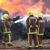 File picture shows Sheffield firefighters. Firecrews had to take action after a blaze started in a garden on Buchanan Crescent, Sheffield.