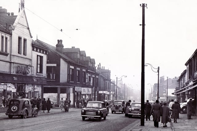 A look down Sheffield's London Road in1958