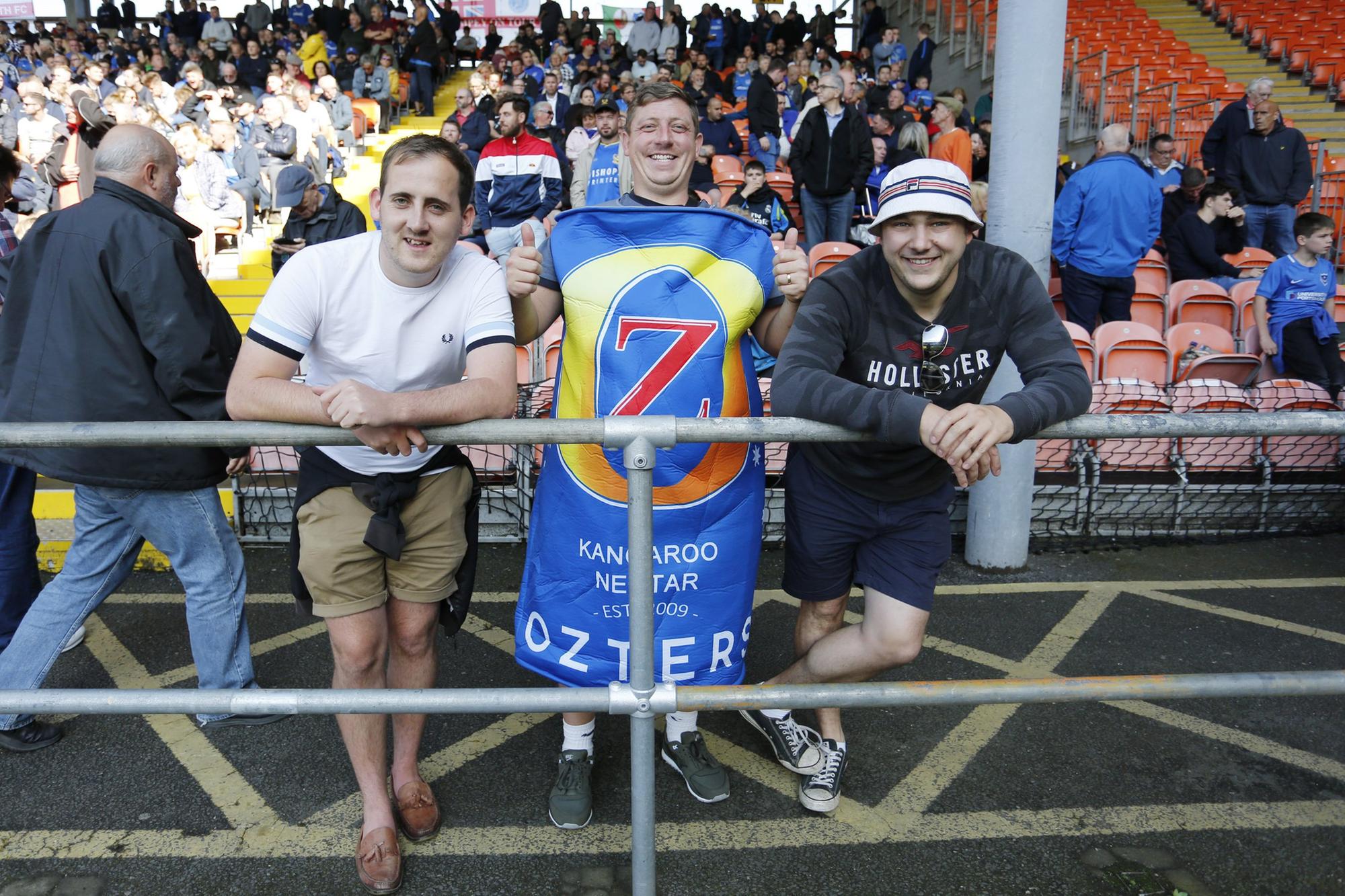 Portsmouth fans during the EFL Sky Bet League 1 match between Blackpool and Portsmouth at Bloomfield Road, Blackpool, England on 31 August 2019.