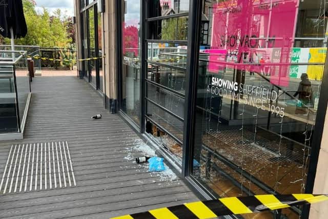 The aftermath of a break-in at Showroom Cinema's cafe and bar, on Paternoster Row, Sheffield. Photo: Showroom Cinema