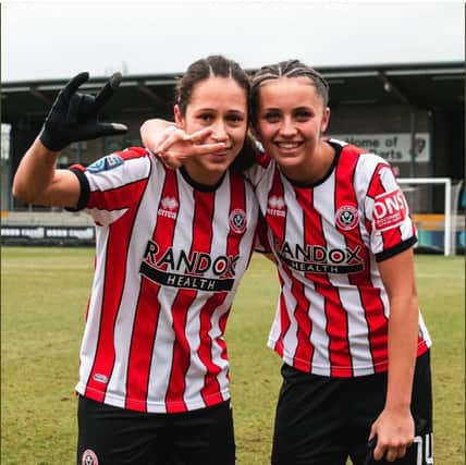 Blades goal scorers Courtney Sweetman-Kirk and Mia Enderby. Picture: Sportimage