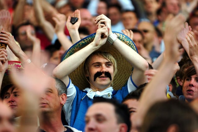 Wednesdayites in fancy dress at Birmingham City's St Andrew's ground in April 2007.