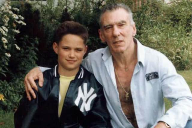 Brad Lane with Reggie Kray. Brad's mum was found dead this week ahead of a court case in Sheffield (Photo: SWNS)