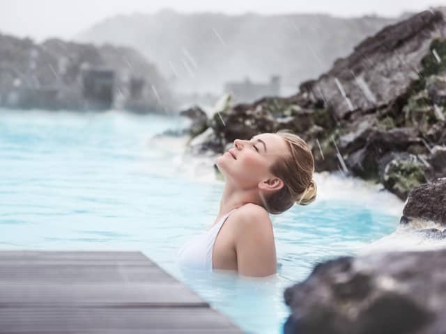Unique spa experience; Blue Lagoon is a geothermal spa in southwestern Iceland, is located in a lava field near Grindavk on the Reykjanes Peninsula