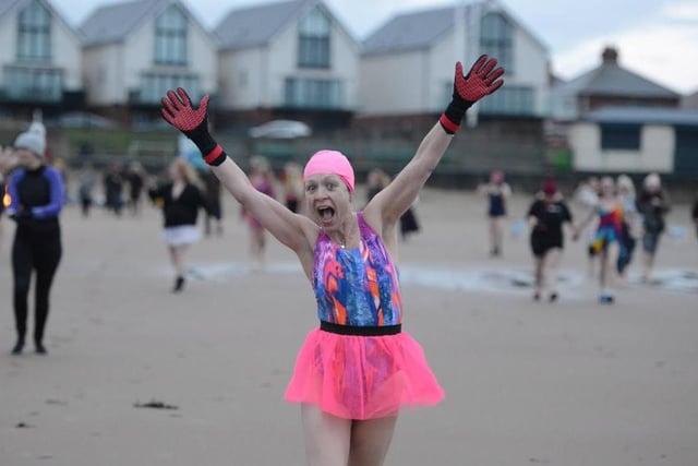 Swimmers were invited to wear fancy dress for the dip, with a prize given to the best.