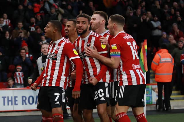 Sheffield United saw Rhian Brewster (left) right his name on the scoresheet again at Scunthorpe last weekend: Simon Bellis / Sportimage