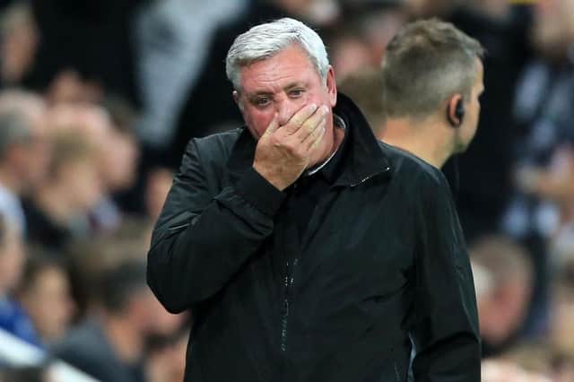Steve Bruce's head coach position at Newcastle United is under scrutiny as the Saudi-backed takeover nears completion. (Photo by LINDSEY PARNABY/AFP via Getty Images)