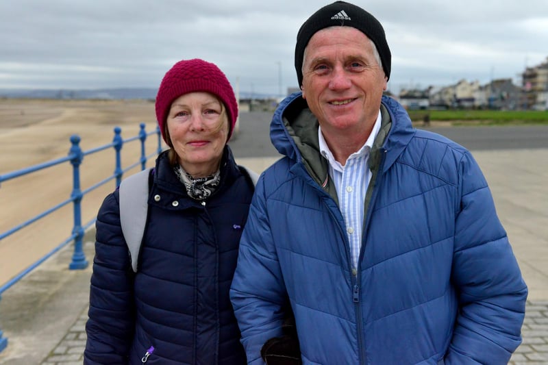 Maura and Graham Plant stop to have their photograph taken in Seaton Carew.