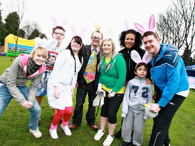 Staff from Doncaster Refurnish got dressed up and take part in the Easter Bunny fun run on Town Fields in 2010