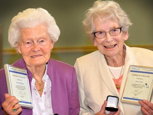 Long service awards at Sherwood Forest Hospitals in 2016.