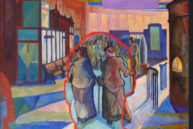 Caley Station, Edinburgh, 1942
Edwin George Lucas (1911–1990)
Oil on canvas
H 99 x W 73.7 cm
Museums & Galleries Edinburgh – City of Edinburgh Council