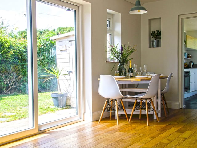 The dining area of Sea Mist's three-bedroom bungalow.