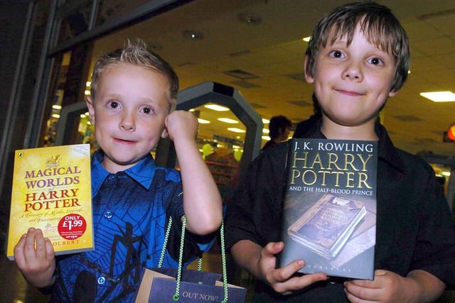 Hayden and Connor Taylor-Grimston who were first in line at WHSmith in Meadowhall to get their copy of Harry Potter and the Half Blood Prince.Date July 16, 2005