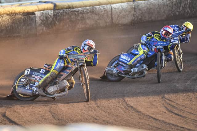 Sheffield's Connor Mountain and Tobiasz Musielak on a 5-1 over King's Lynn earlier this year. Picture: Charlotte Flanigan
