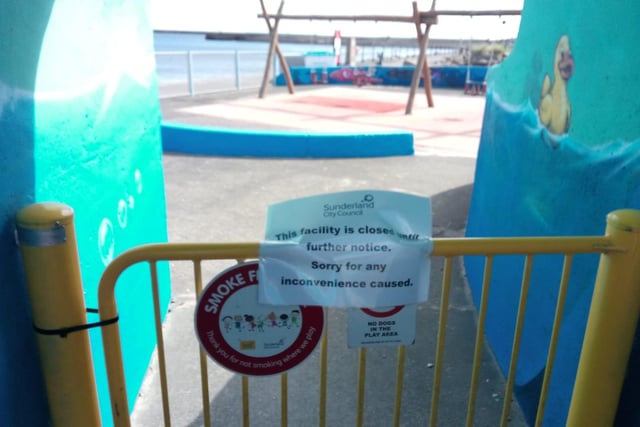 A play area that would usually be bustling with activity on the first day of the Easter holidays has been closed.