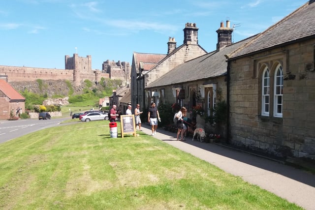 Queuing for refreshments at the Copper Kettle in Bamburgh.