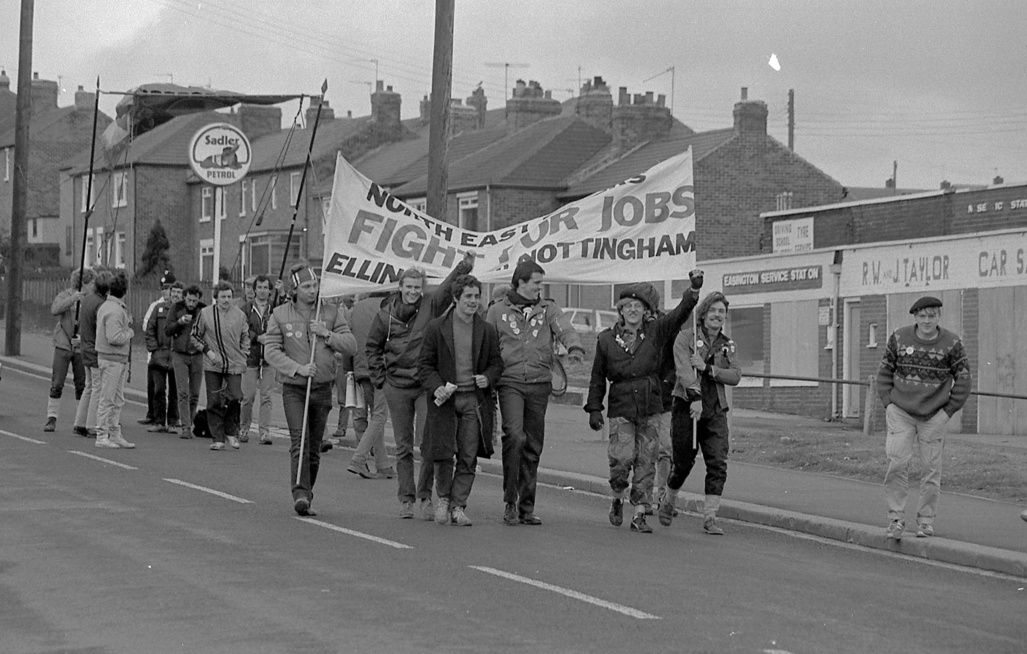 Easington Colliery miners were on the march through the pit village in this photo from May 1984.