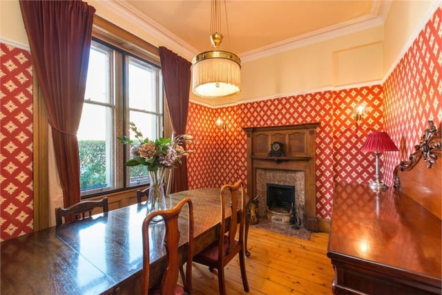 You won't find a grander way to eat your tea than in this dining room.